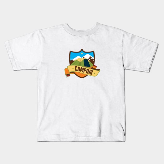 Camping Outdoor Adventure Kids T-Shirt by LR_Collections